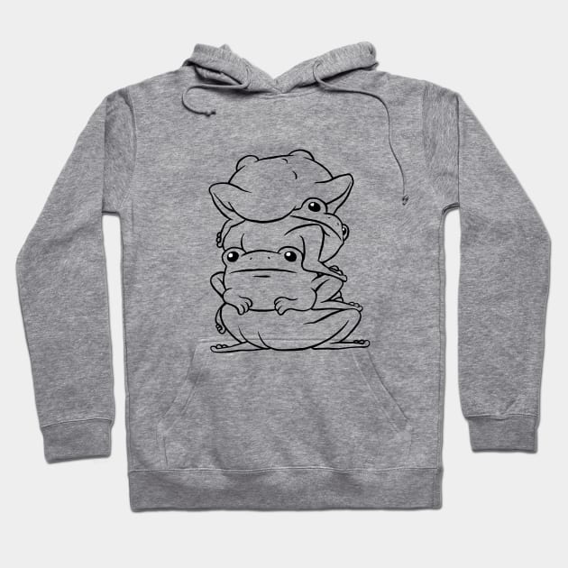 A stack of four frogs 2 Hoodie by popcornpunk